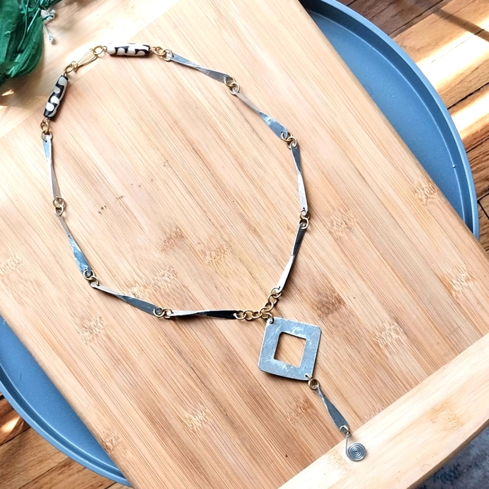 1PC Beautiful African Cascading Metal Necklace - Picture 2 of 5